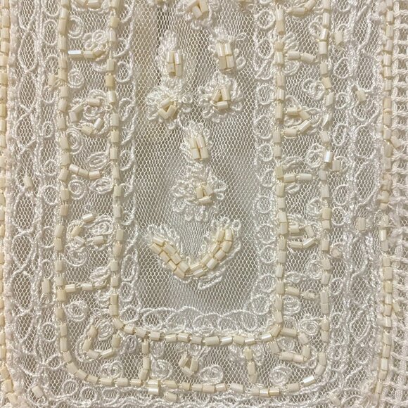 NWOT Zara Sheer Ivory White Tank Top Blouse with Open Work Bead Embroidery Boho - Picture 4 of 12